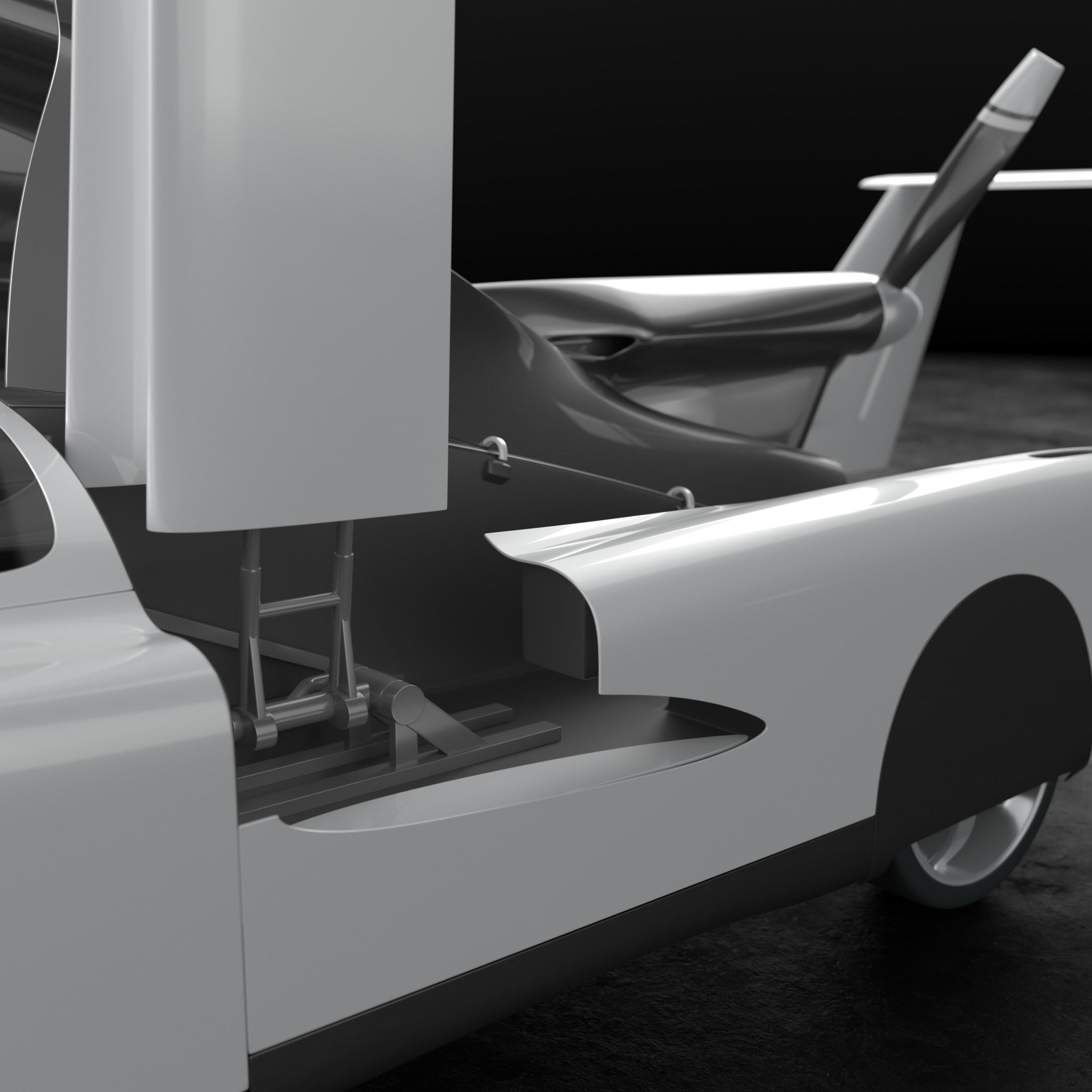 Air car flying vehicle concept 3D model_12