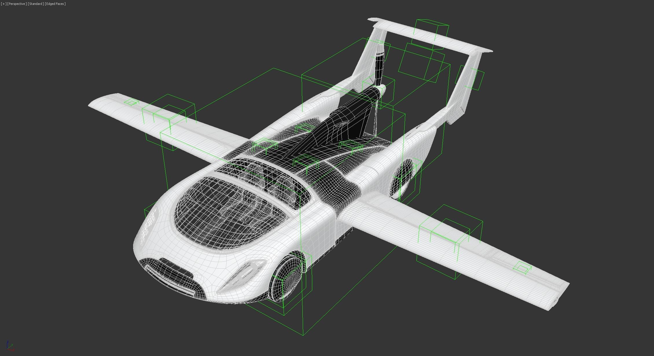 Air car flying vehicle concept 3D model_18