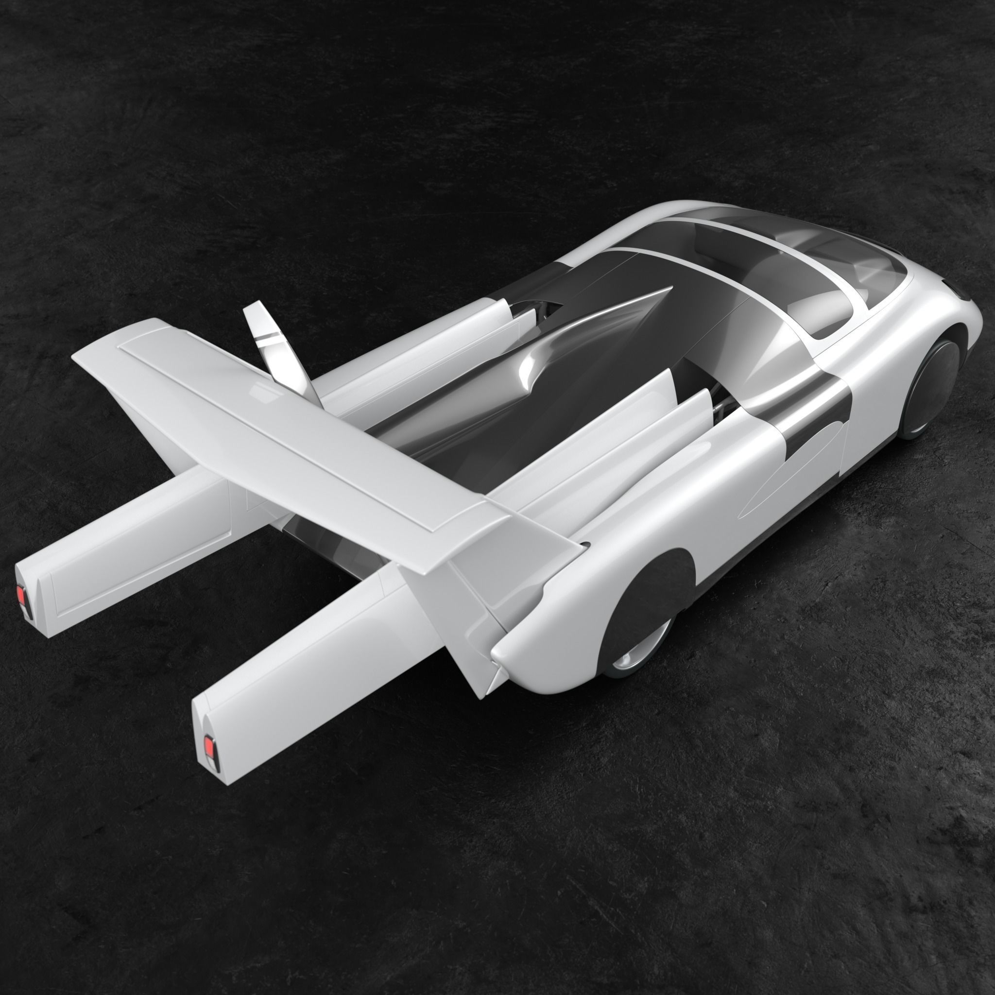 Air car flying vehicle concept 3D model_10