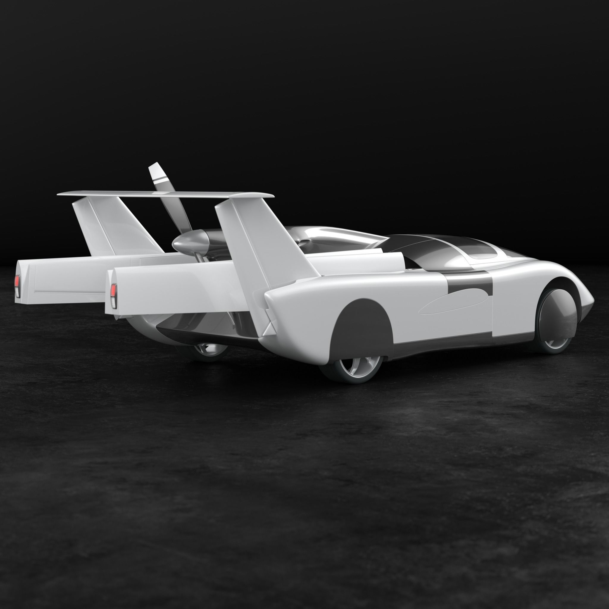 Air car flying vehicle concept 3D model_3