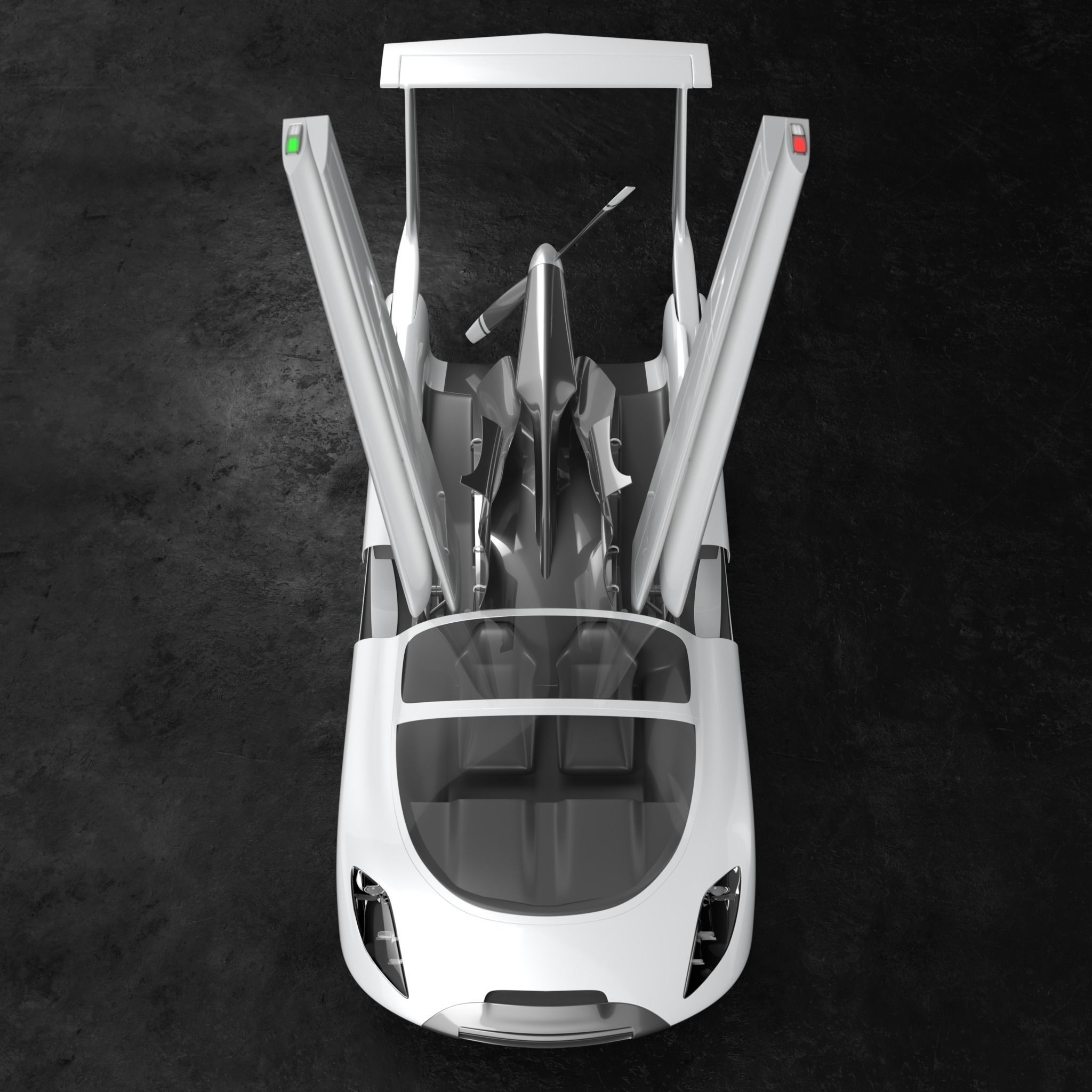 Air car flying vehicle concept 3D model_11