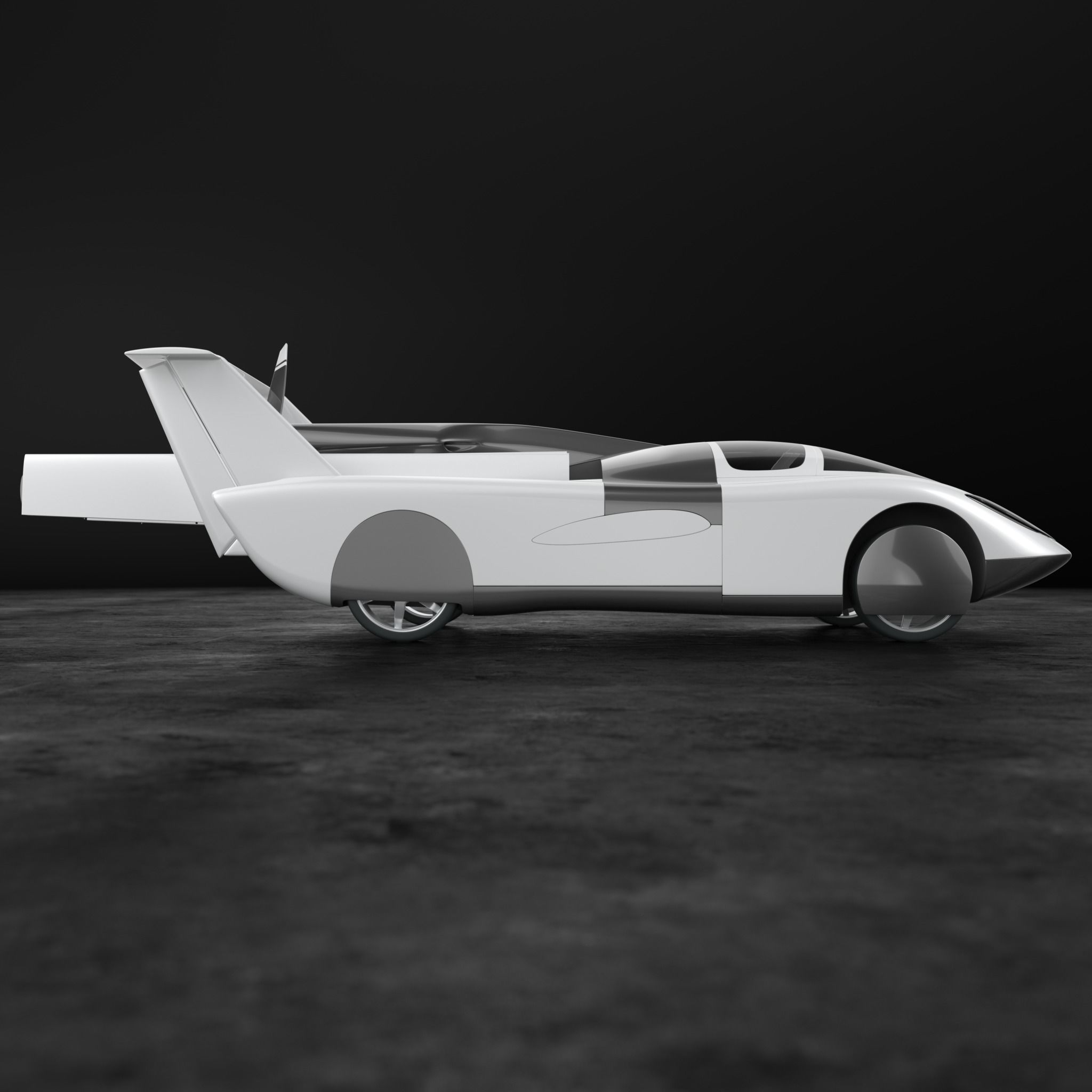Air car flying vehicle concept 3D model_5