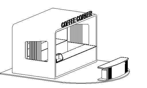 coffee kiosk Revit model  3D model_2