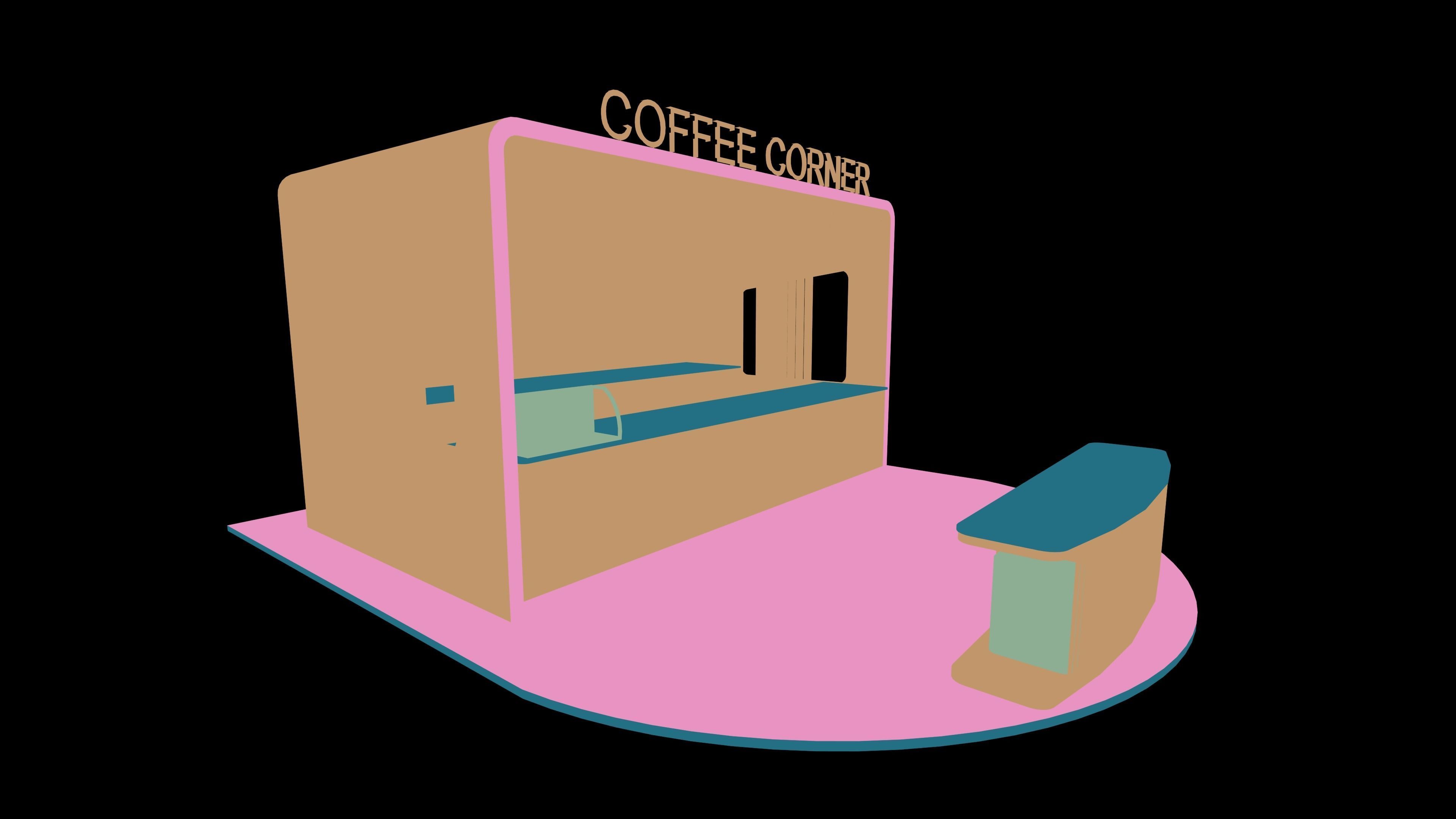 coffee kiosk Revit model  3D model_11