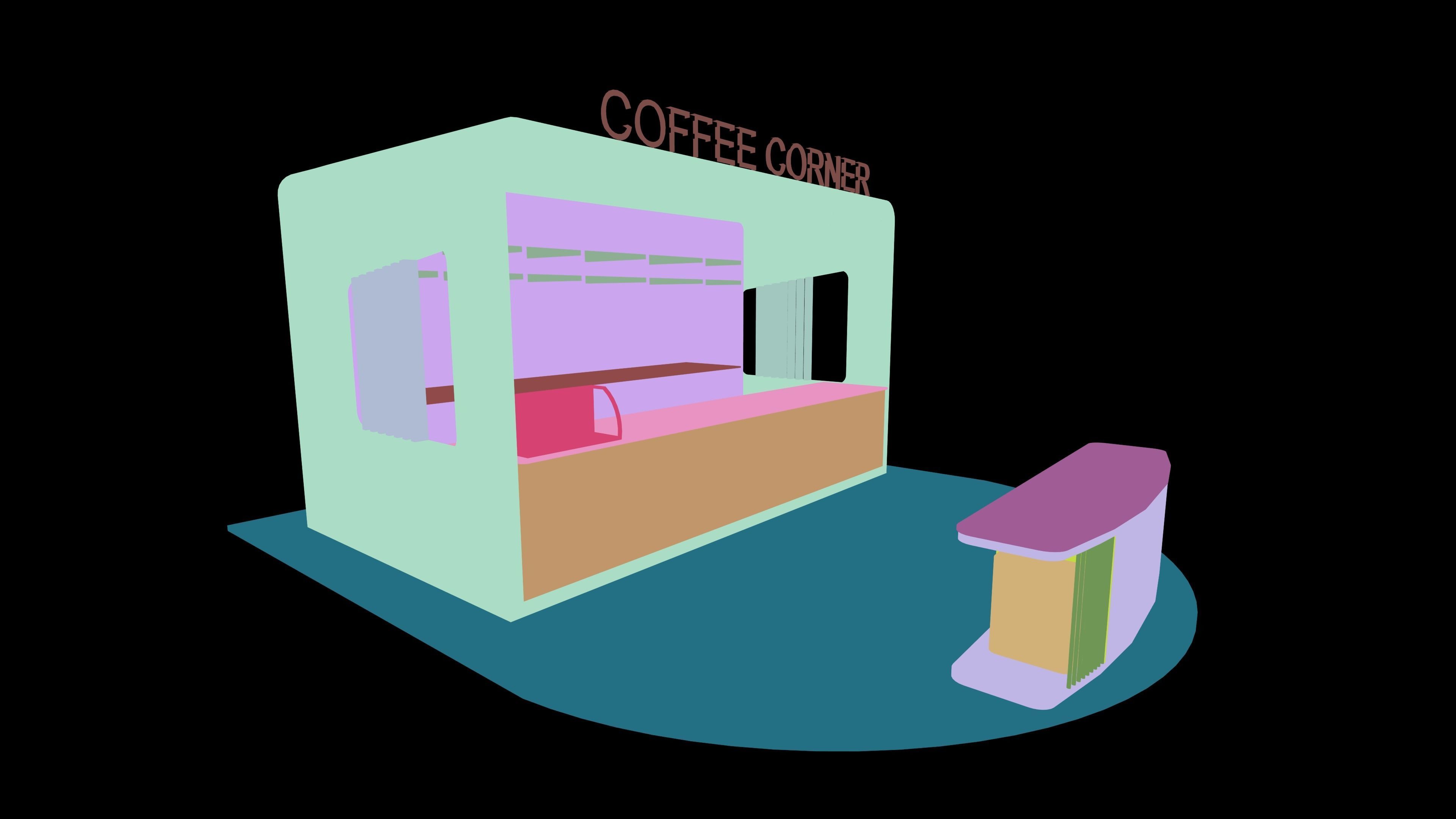 coffee kiosk Revit model  3D model_10