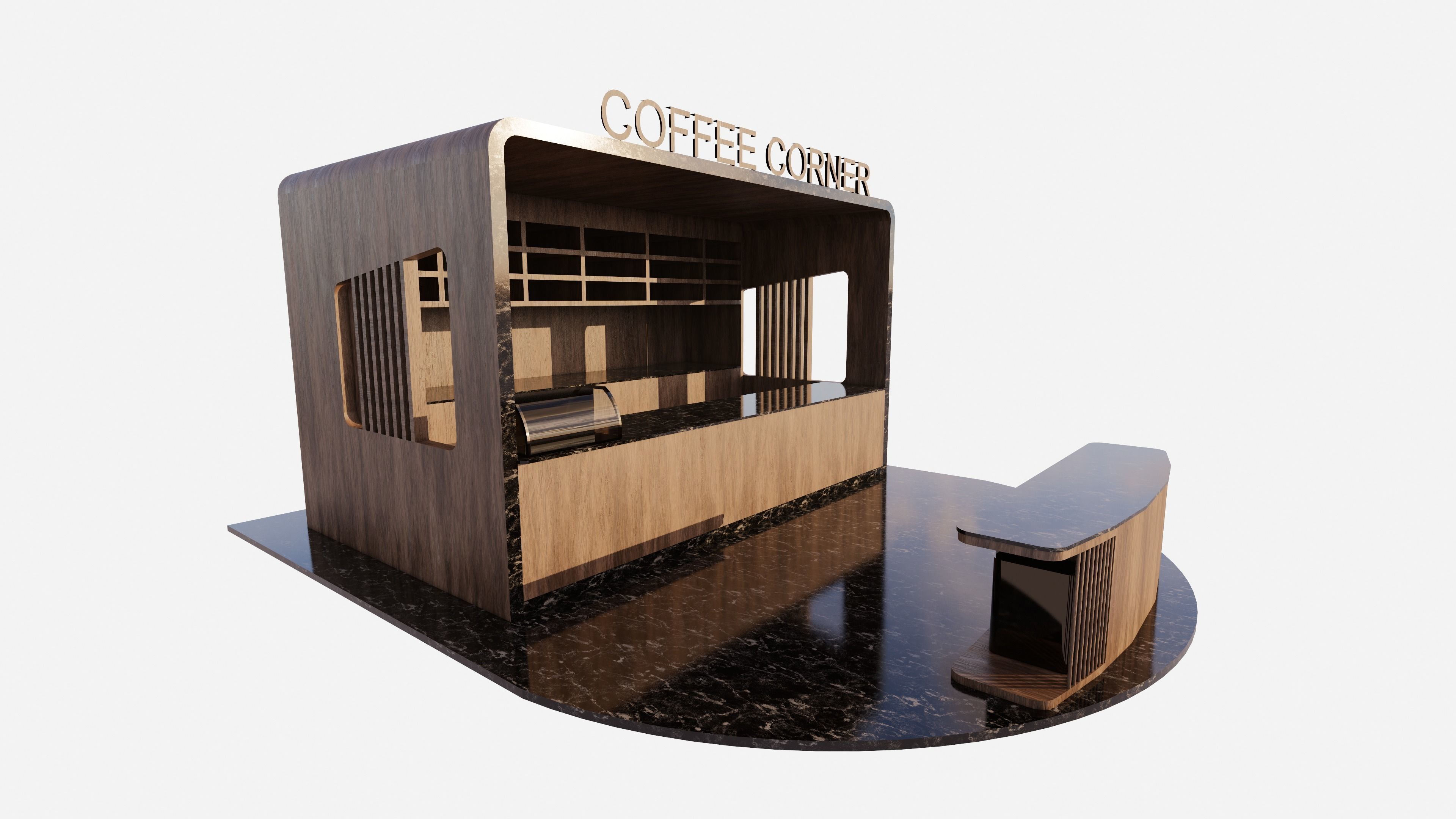 coffee kiosk Revit model  3D model_3