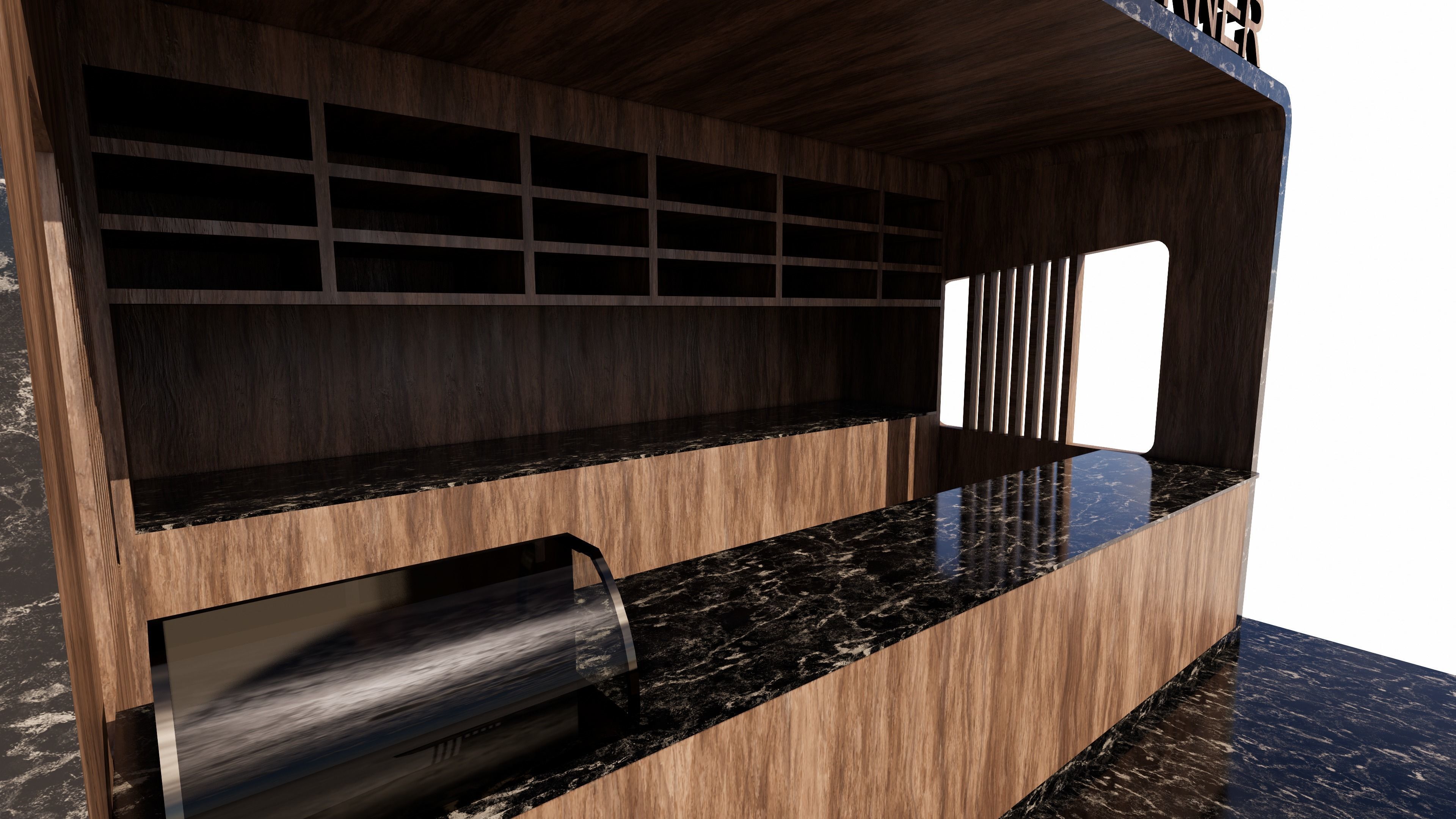 coffee kiosk Revit model  3D model_5