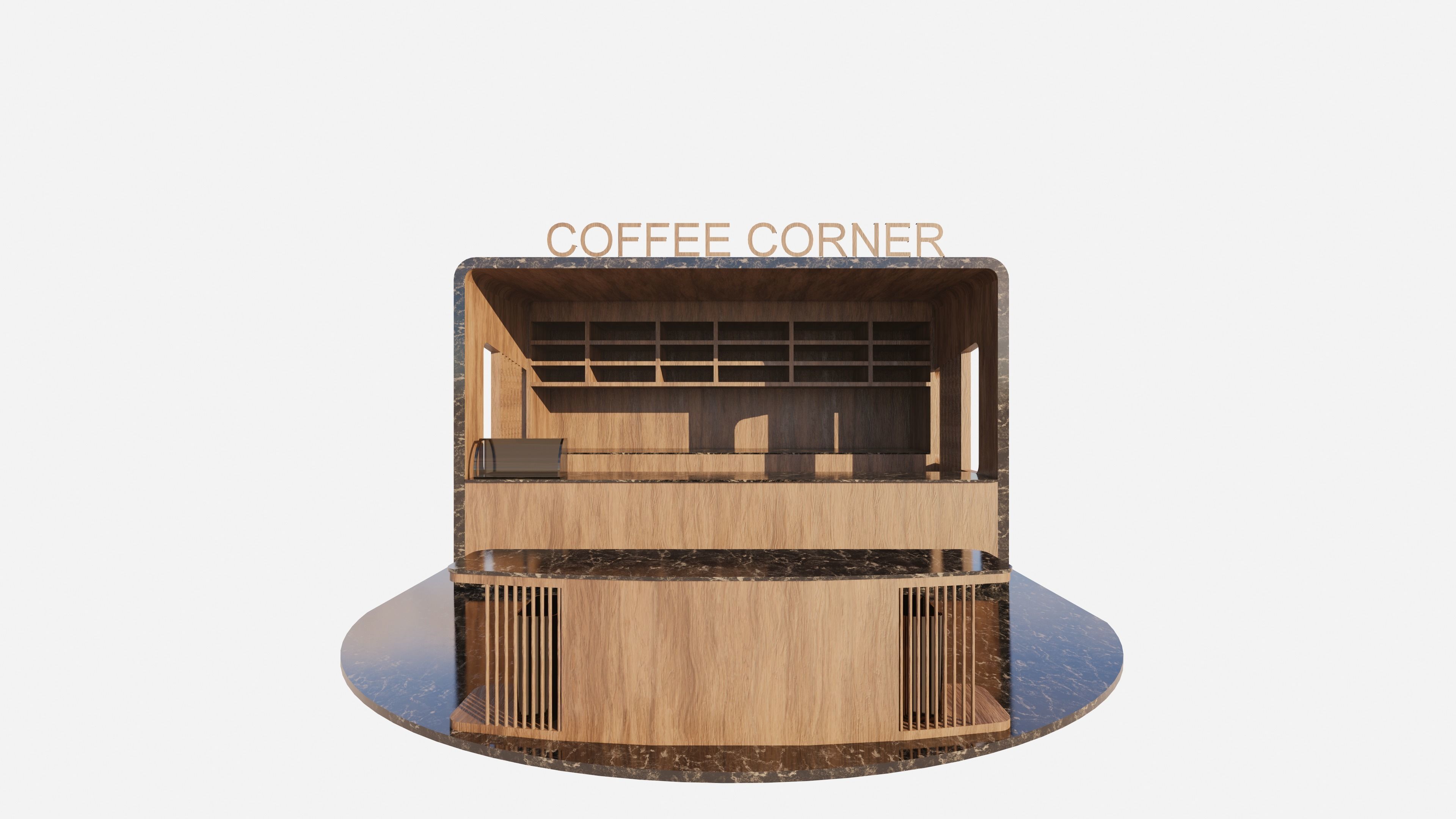 coffee kiosk Revit model  3D model_1