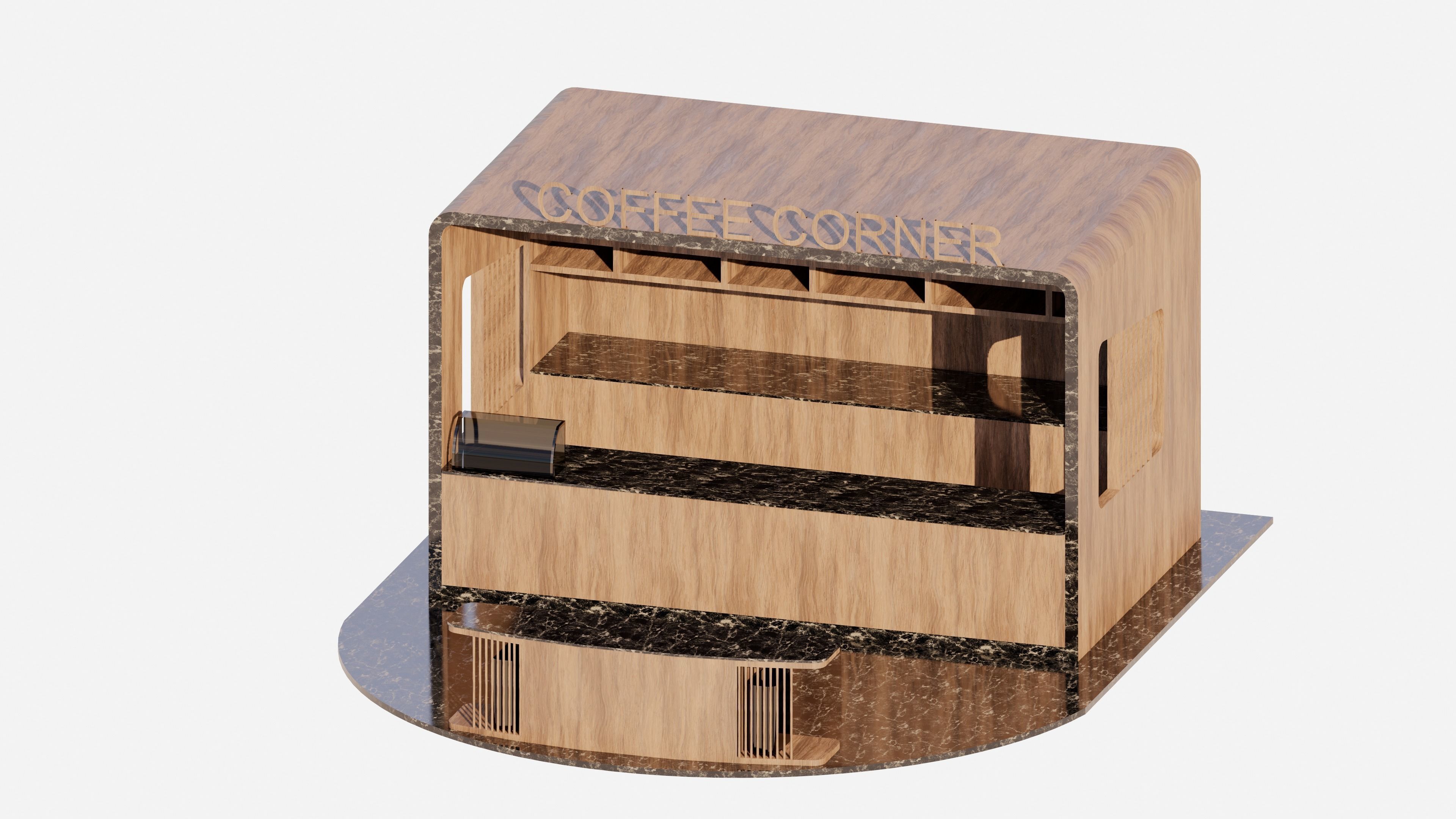 coffee kiosk Revit model  3D model_4