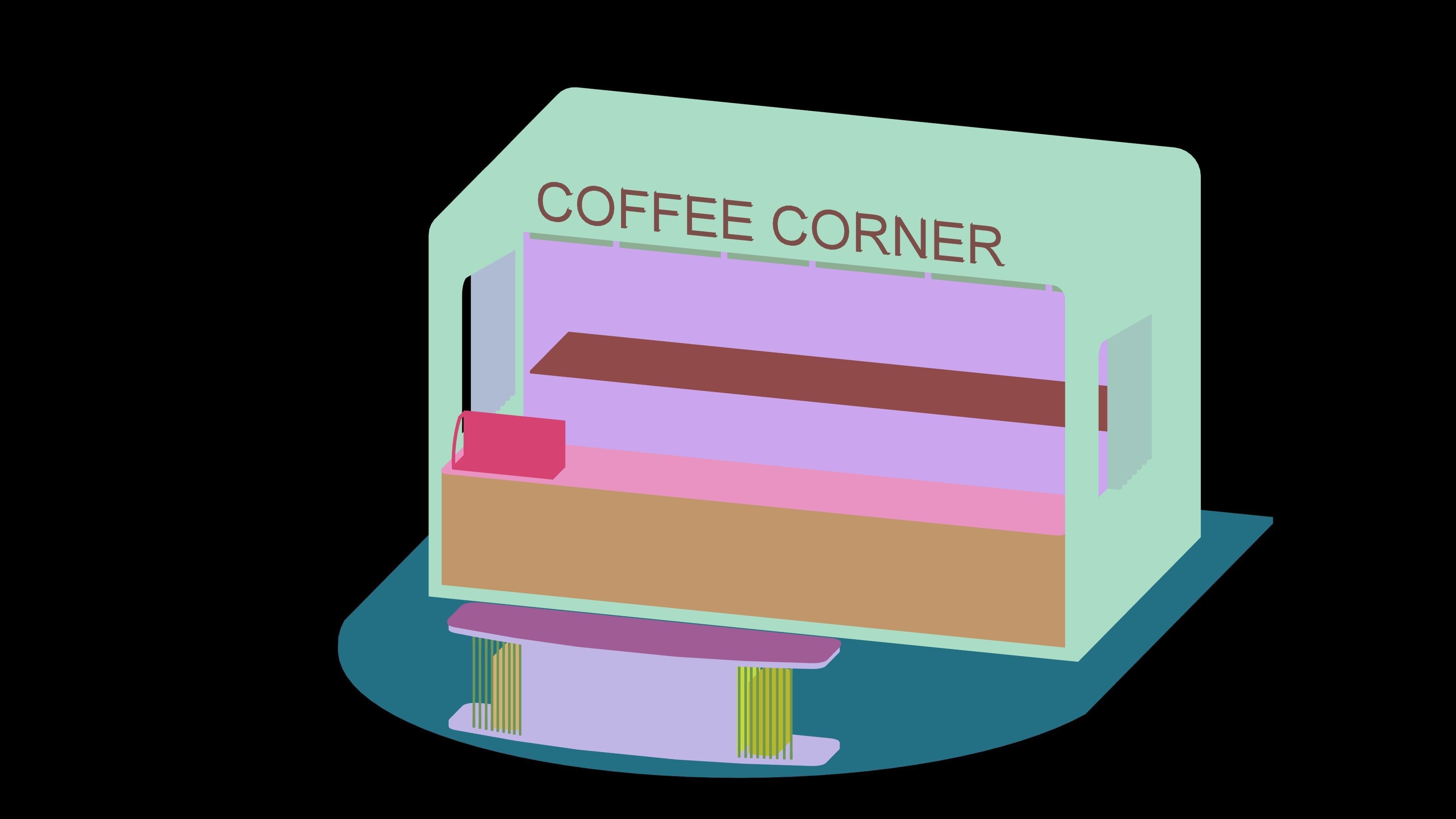 coffee kiosk Revit model  3D model_12