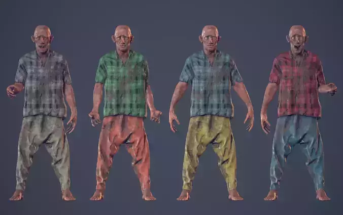 Homeless - Beggar Low Poly - Unity Ready Low-poly 3D model