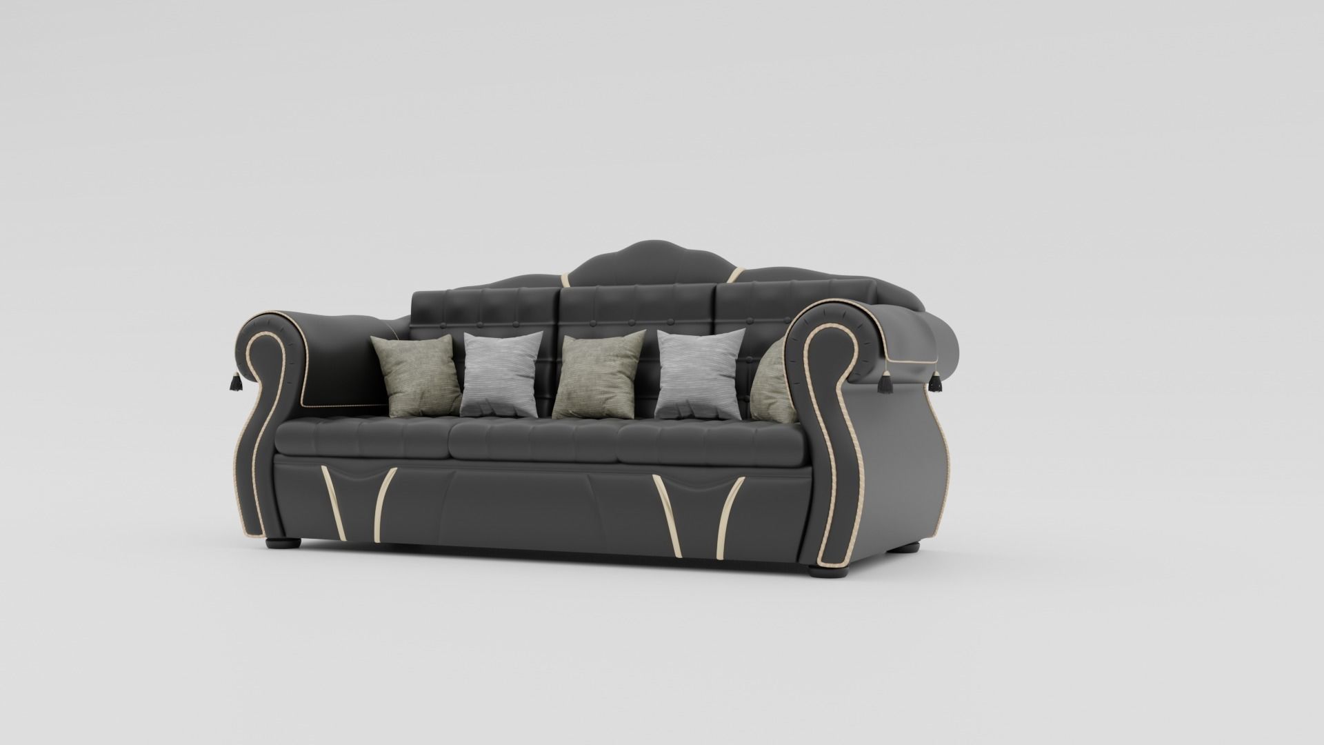 Leather Sofa Carpet Decaration 3D model_6