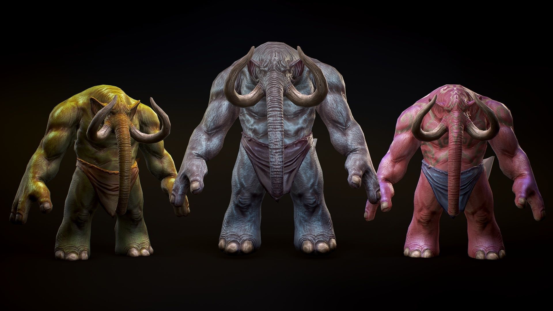 Unity Ready Mythological Creatures Pack - Norse Low-poly 3D model_6