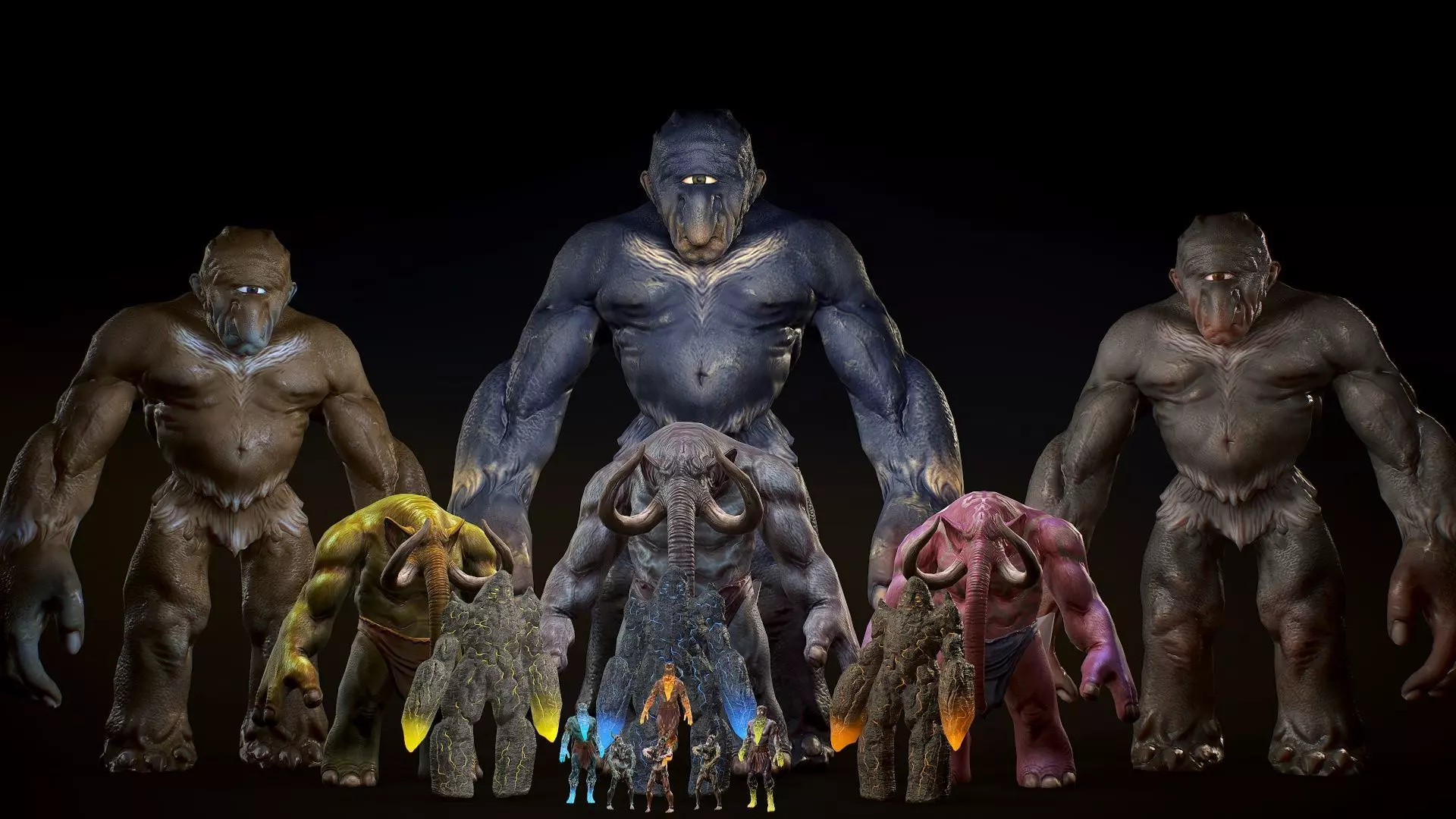 Unity Ready Mythological Creatures Pack - Norse Low-poly 3D model_0