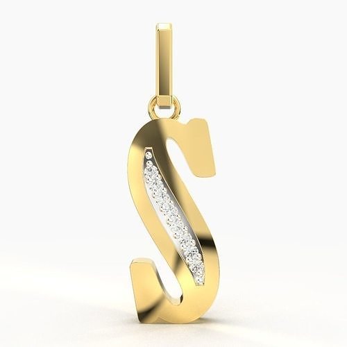 S SCRIPT DIAMOND PENDANT 3D print model