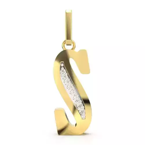 S SCRIPT DIAMOND PENDANT 3D print model