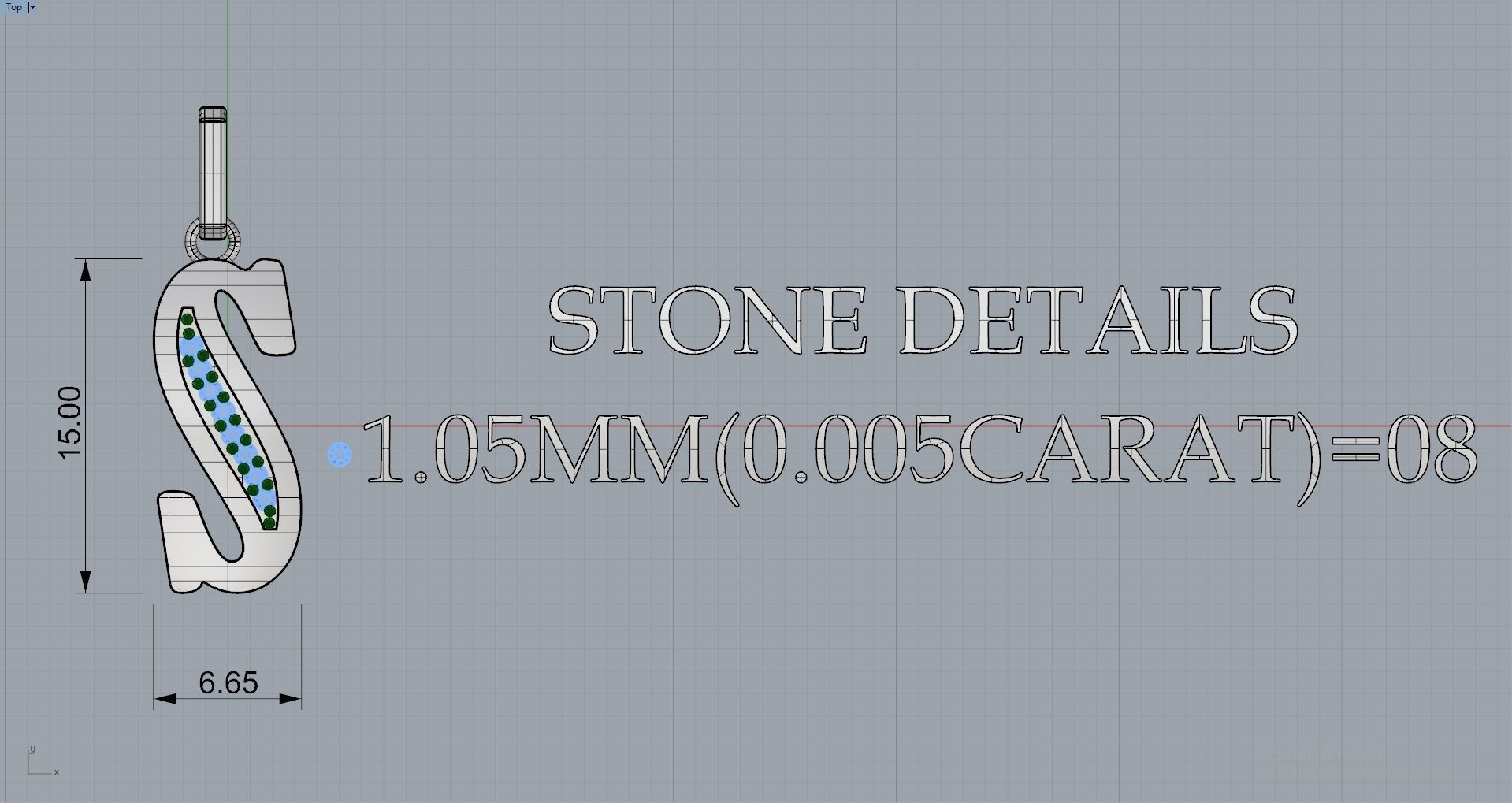 S SCRIPT DIAMOND PENDANT 3D print model_8