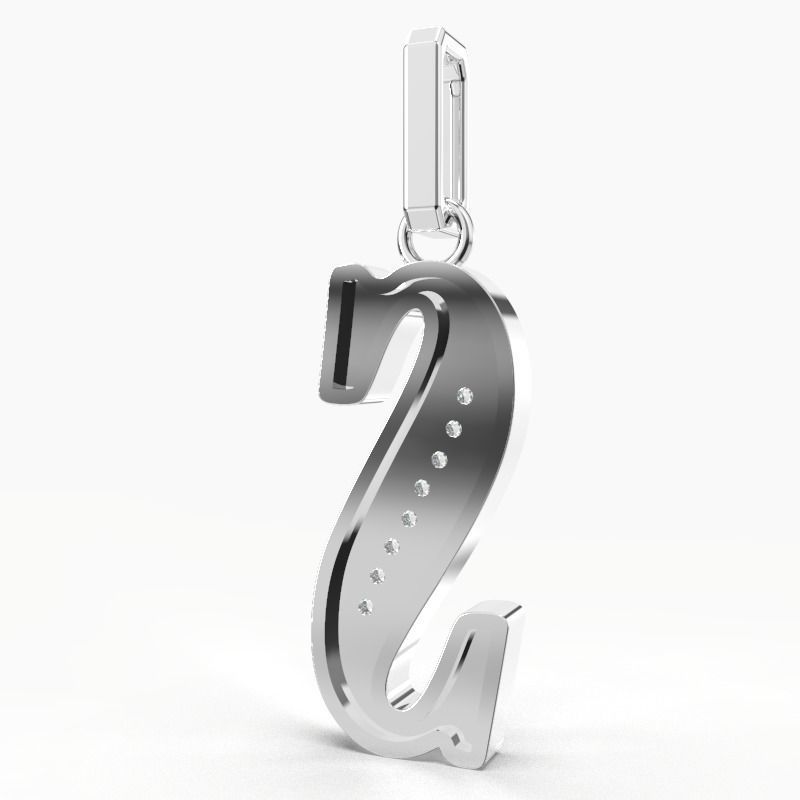 S SCRIPT DIAMOND PENDANT 3D print model_10