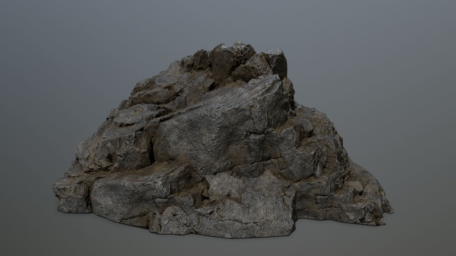 cliff rocks Low-poly 3D model_1