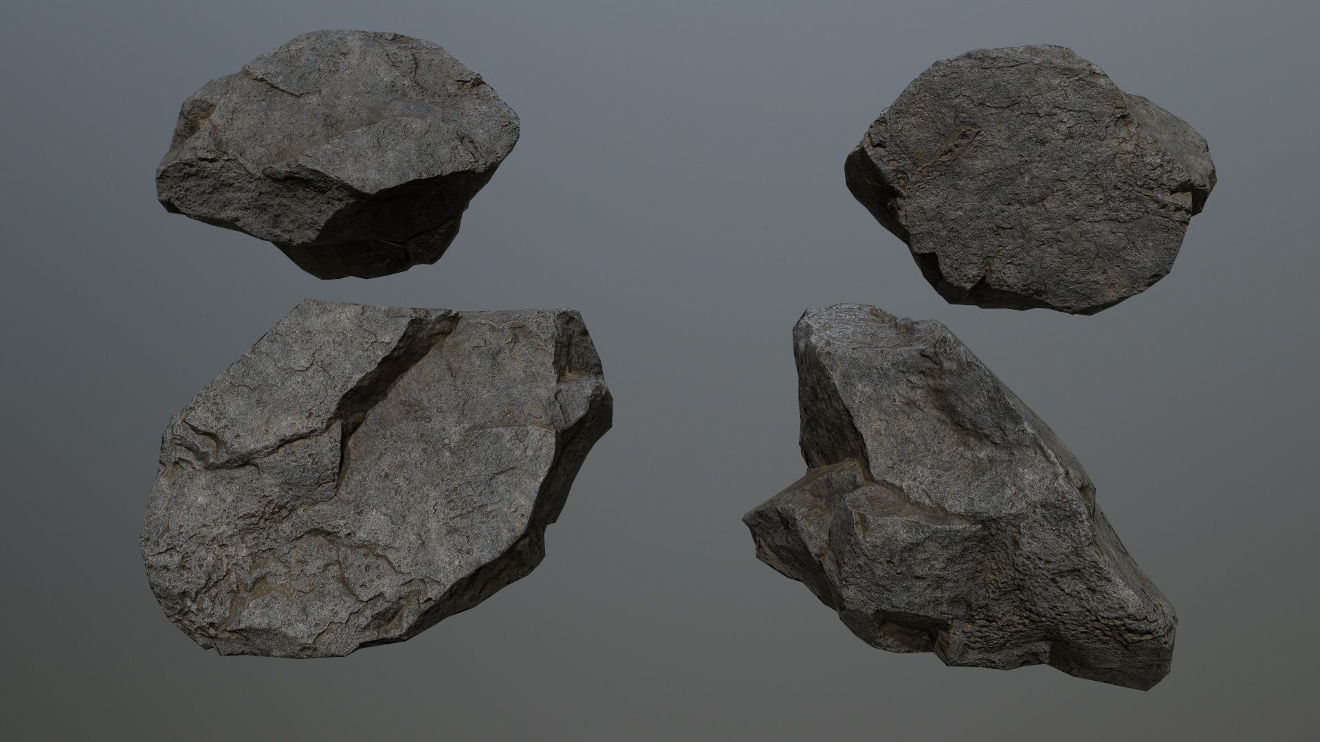 cliff rocks Low-poly 3D model_16