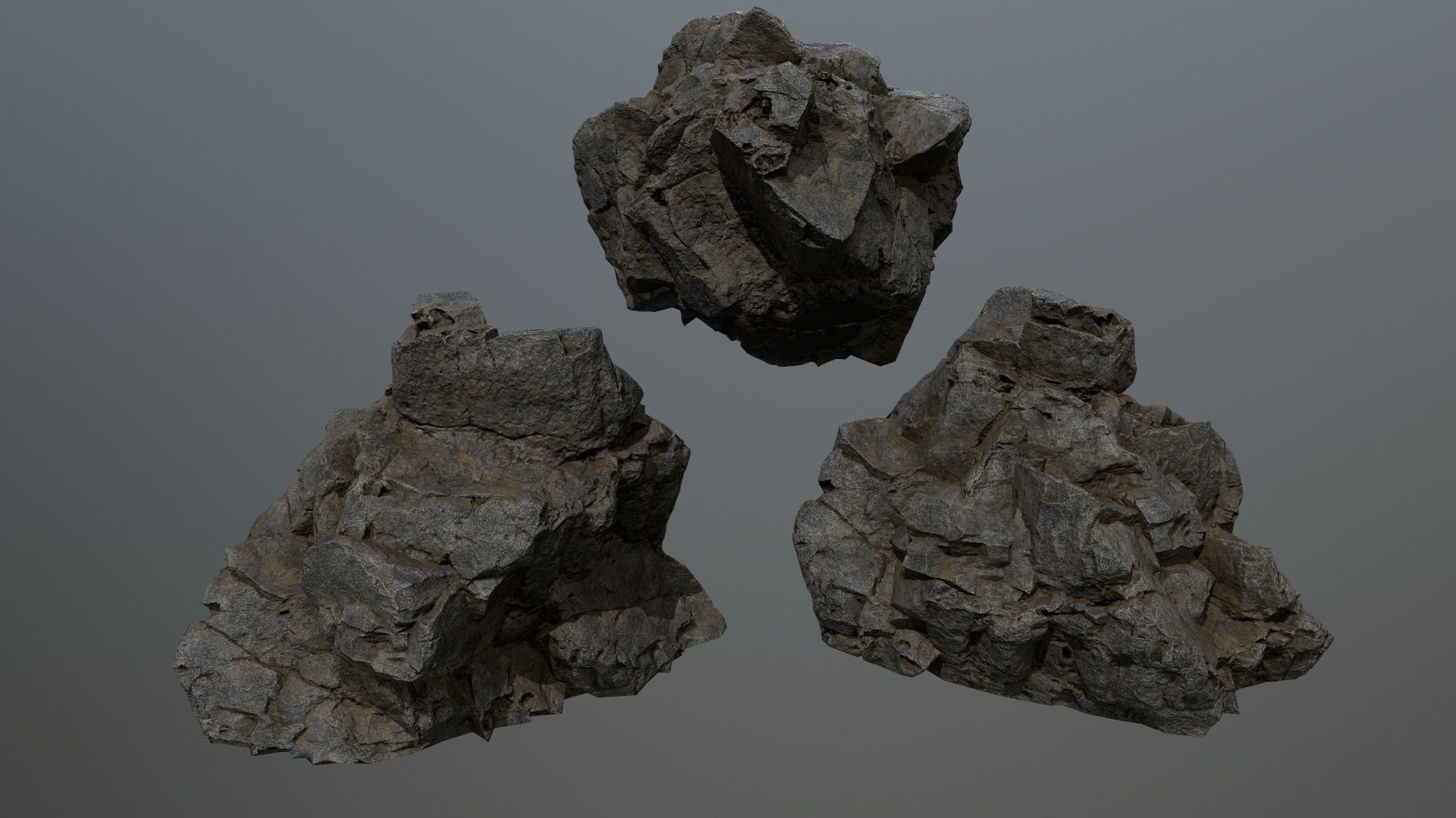 cliff rocks Low-poly 3D model_19