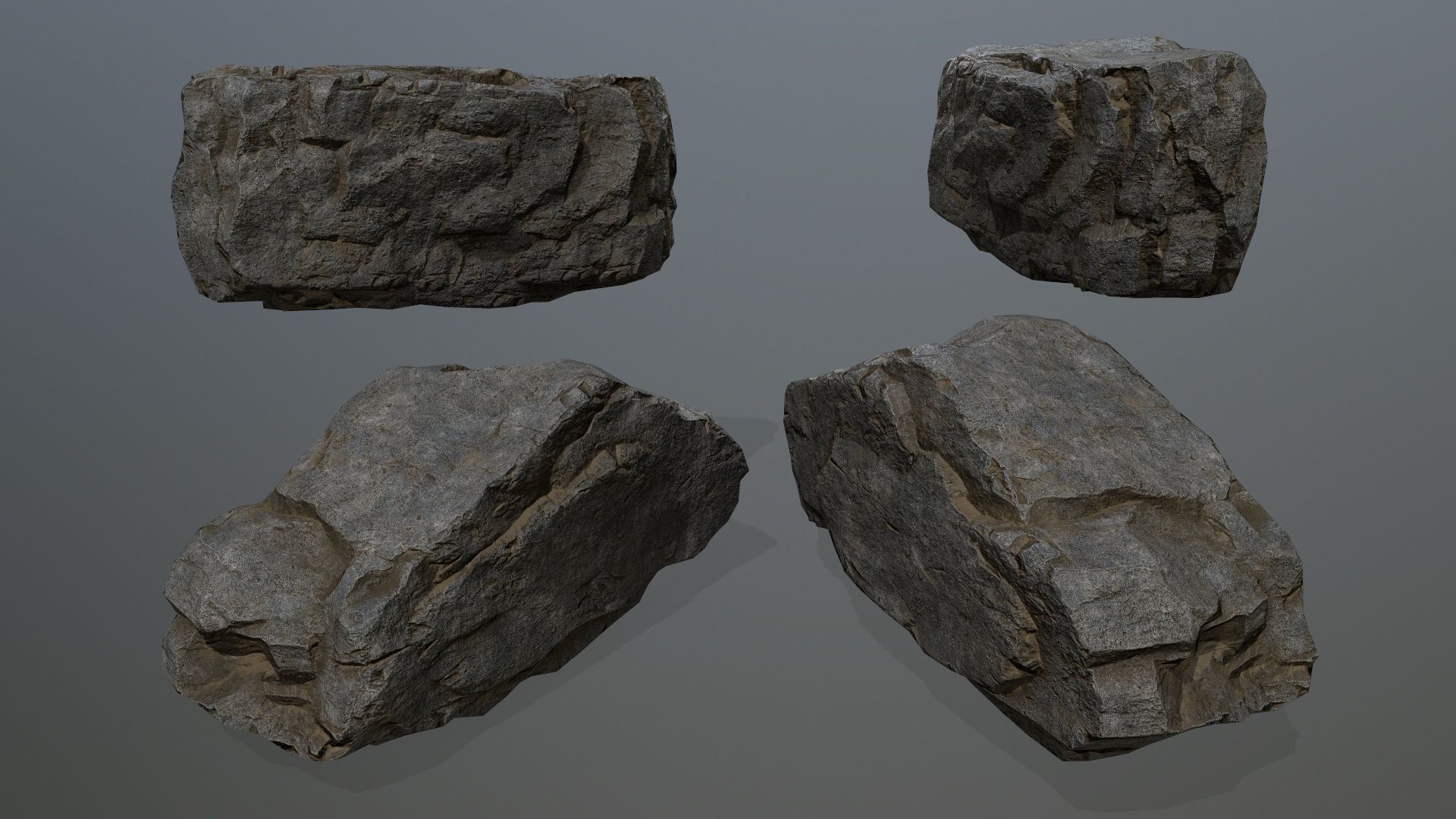 cliff rocks Low-poly 3D model_14