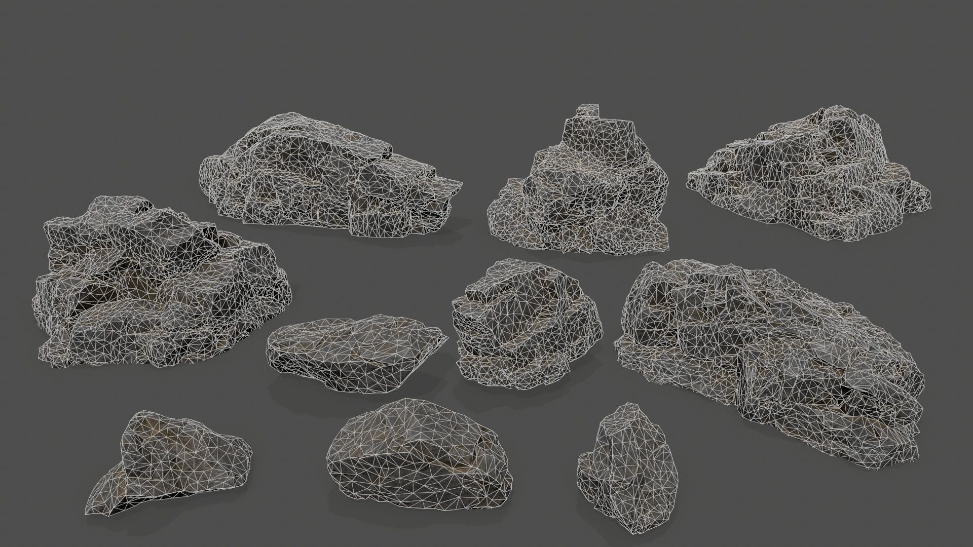 cliff rocks Low-poly 3D model_21