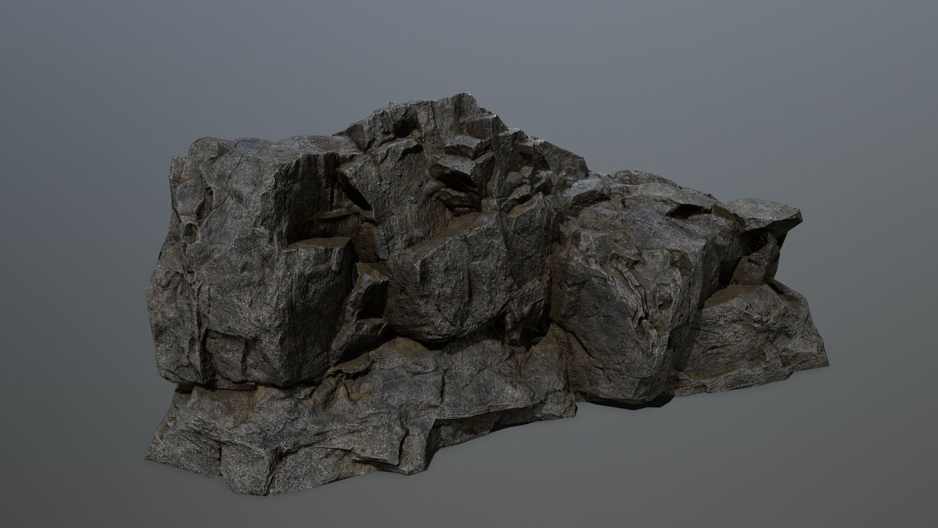 cliff rocks Low-poly 3D model_3