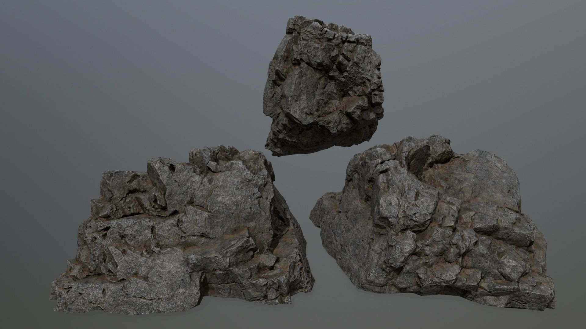 cliff rocks Low-poly 3D model_12