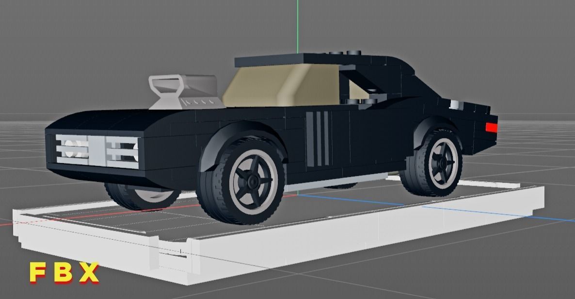 Lego Retro Muscle Car 3D model_9