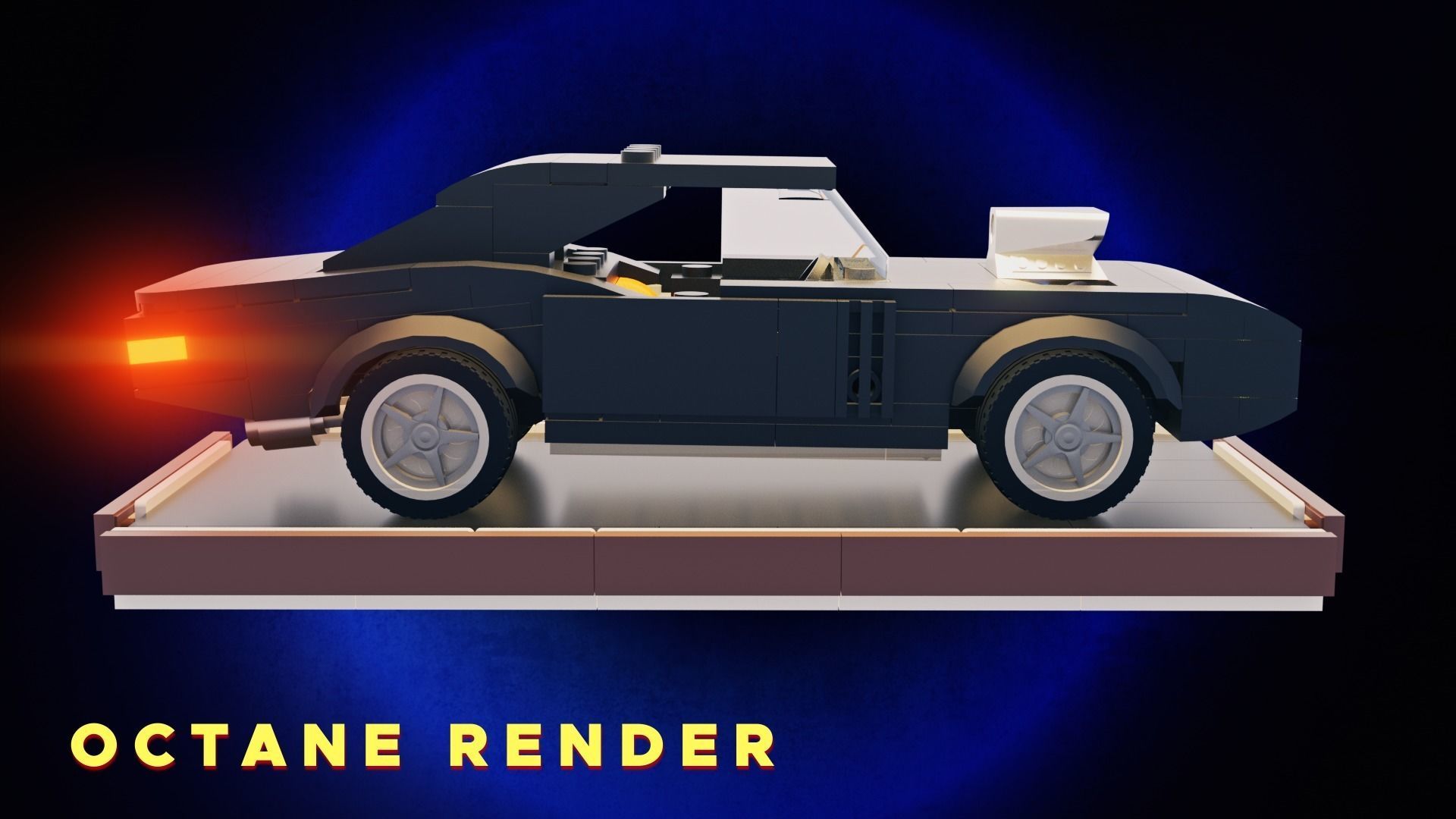 Lego Retro Muscle Car 3D model_2