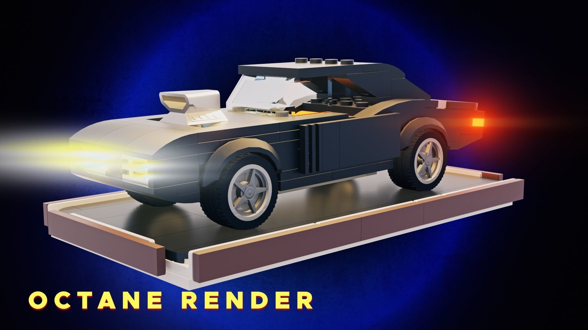 Lego Retro Muscle Car 3D model_0