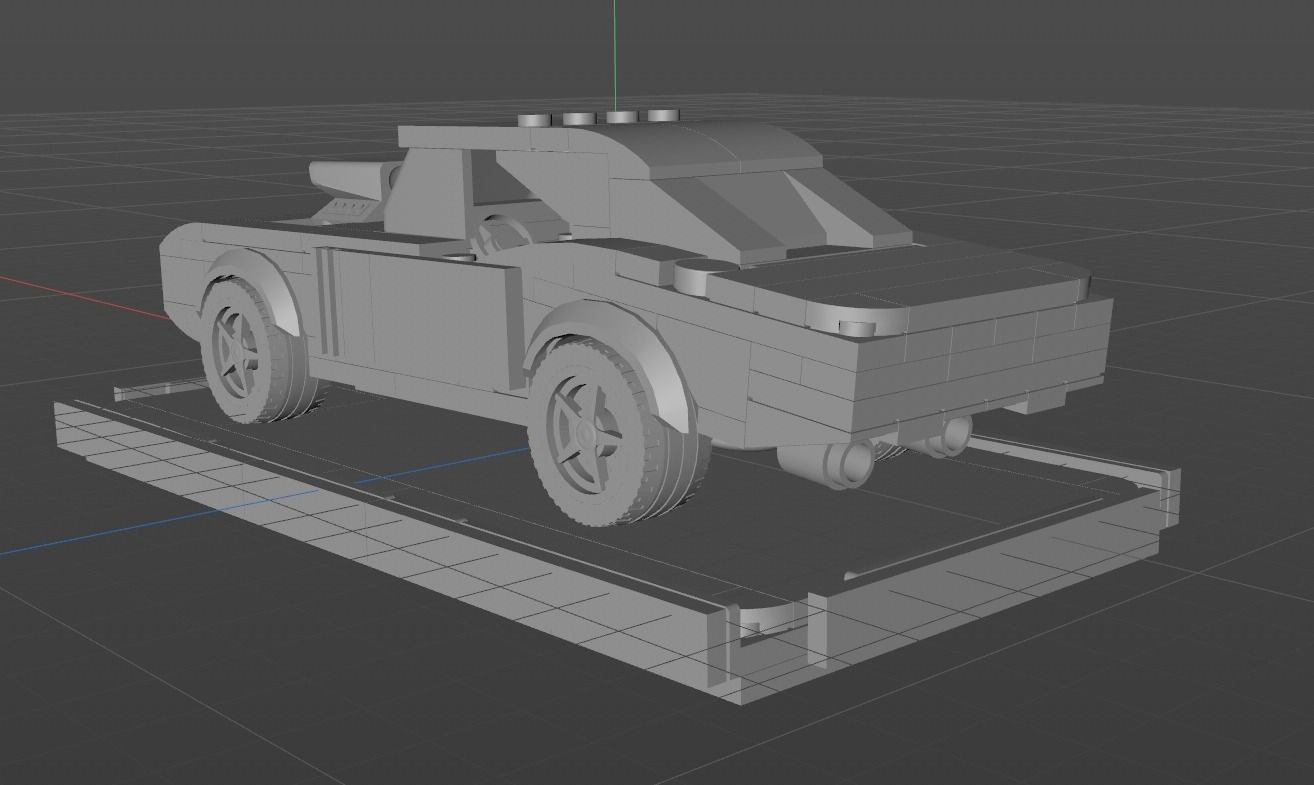 Lego Retro Muscle Car 3D model_4