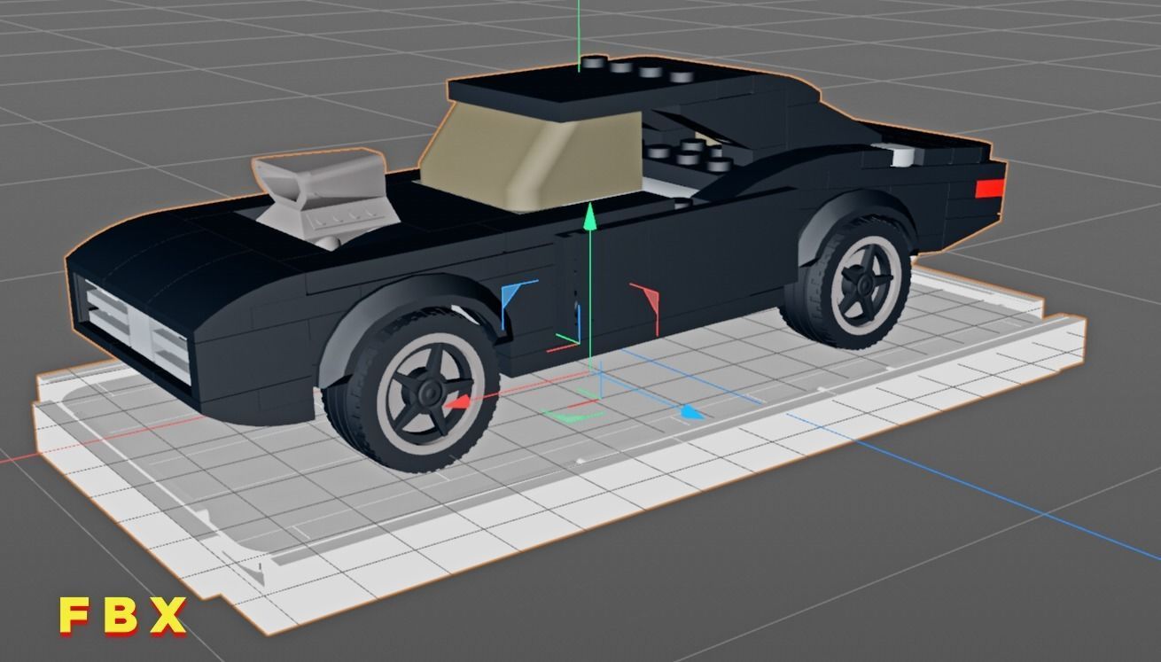 Lego Retro Muscle Car 3D model_8