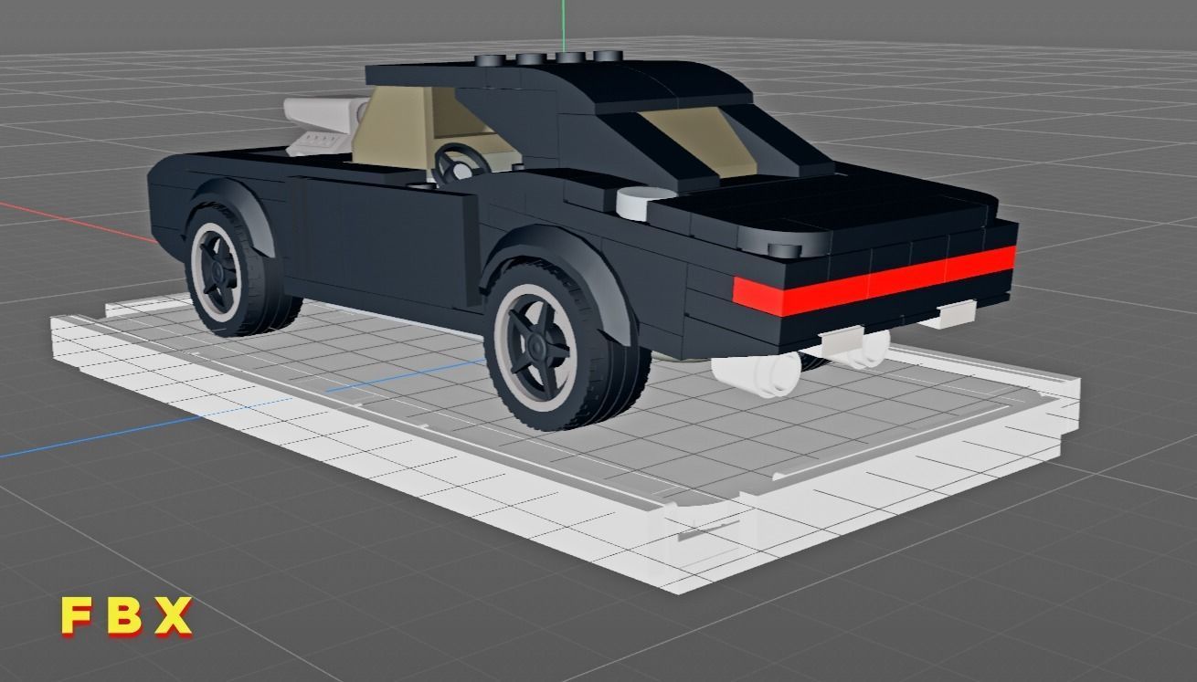 Lego Retro Muscle Car 3D model_10