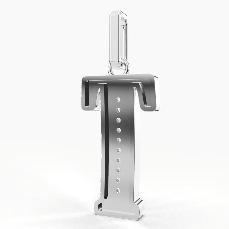 T SCRIPT DIAMOND PENDANT 3D print model_10