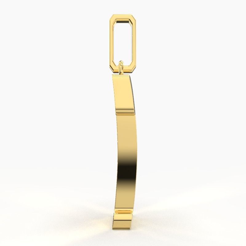 T SCRIPT DIAMOND PENDANT 3D print model_4