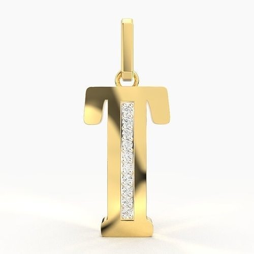 T SCRIPT DIAMOND PENDANT 3D print model