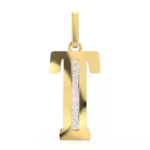 T SCRIPT DIAMOND PENDANT 3D print model