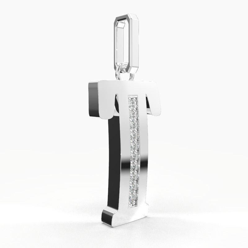 T SCRIPT DIAMOND PENDANT 3D print model_12