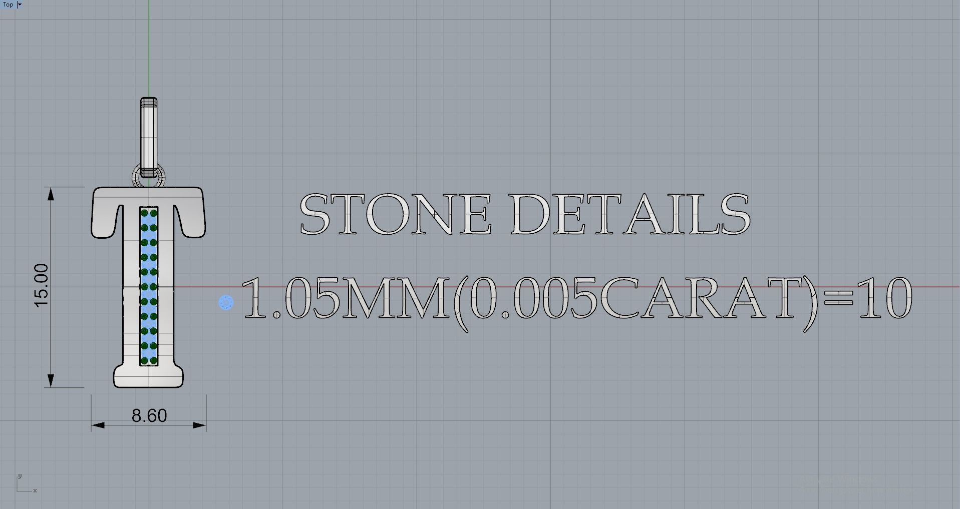 T SCRIPT DIAMOND PENDANT 3D print model_8