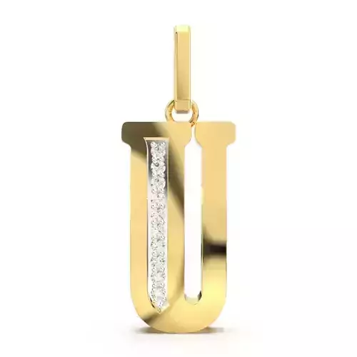 U SCRIPT DIAMOND PENDANT