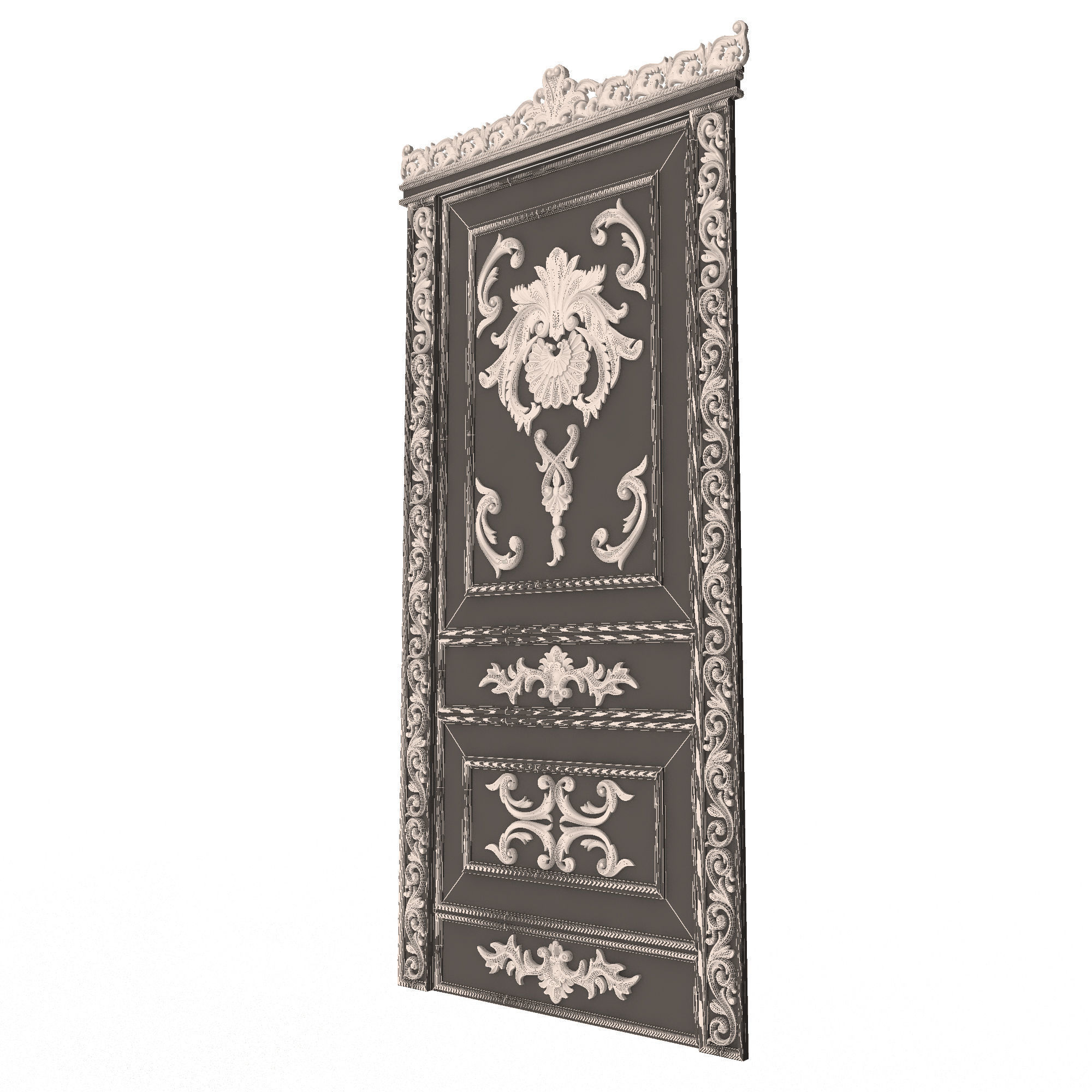 Carved Door Classic 02 3D model_8