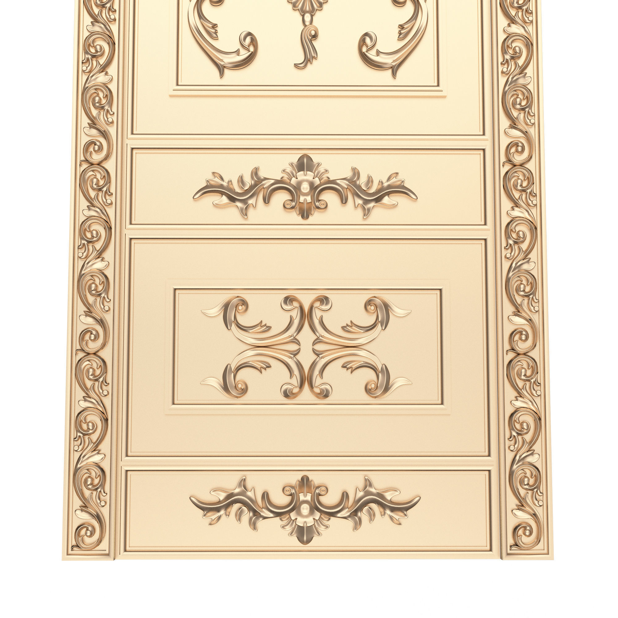 Carved Door Classic 02 3D model_4