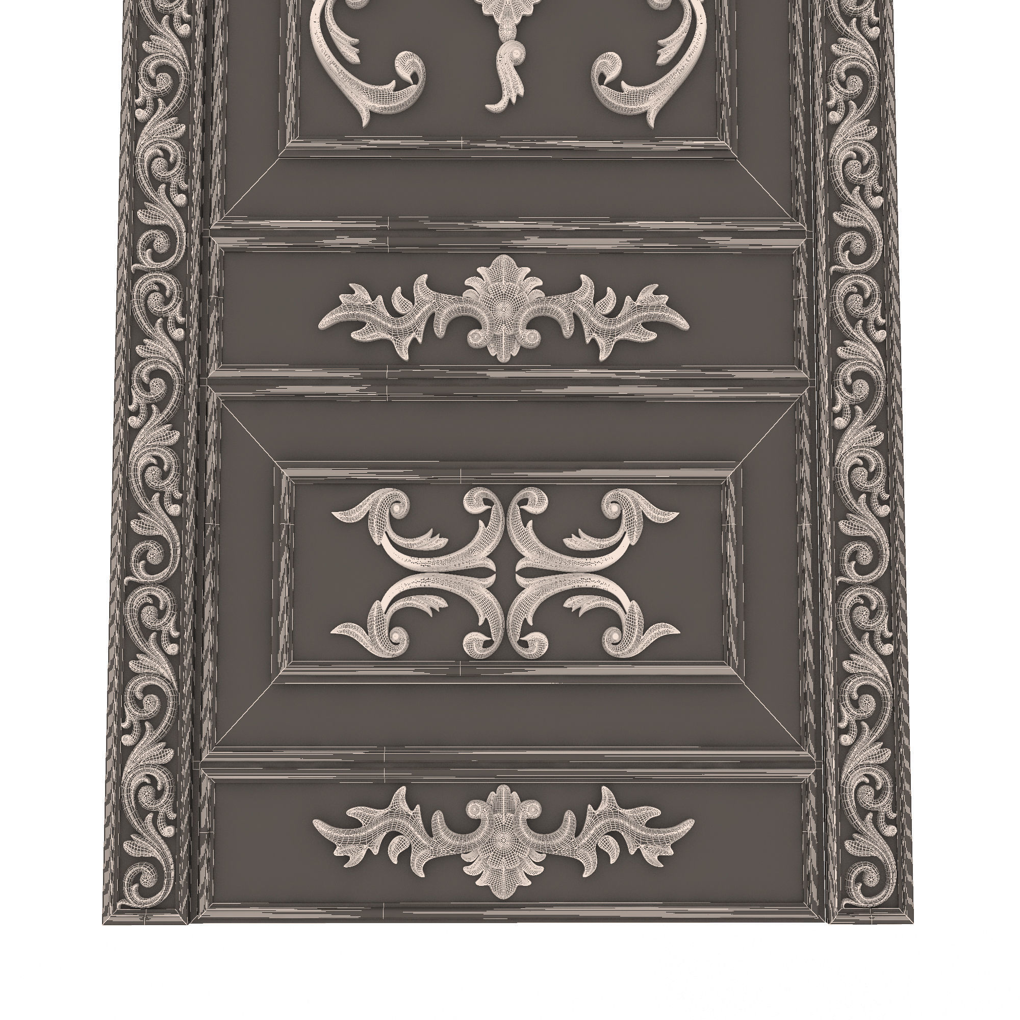 Carved Door Classic 02 3D model_10
