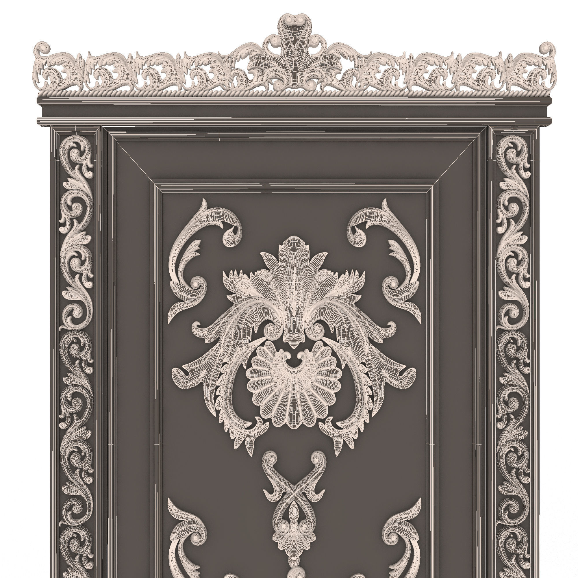 Carved Door Classic 02 3D model_9
