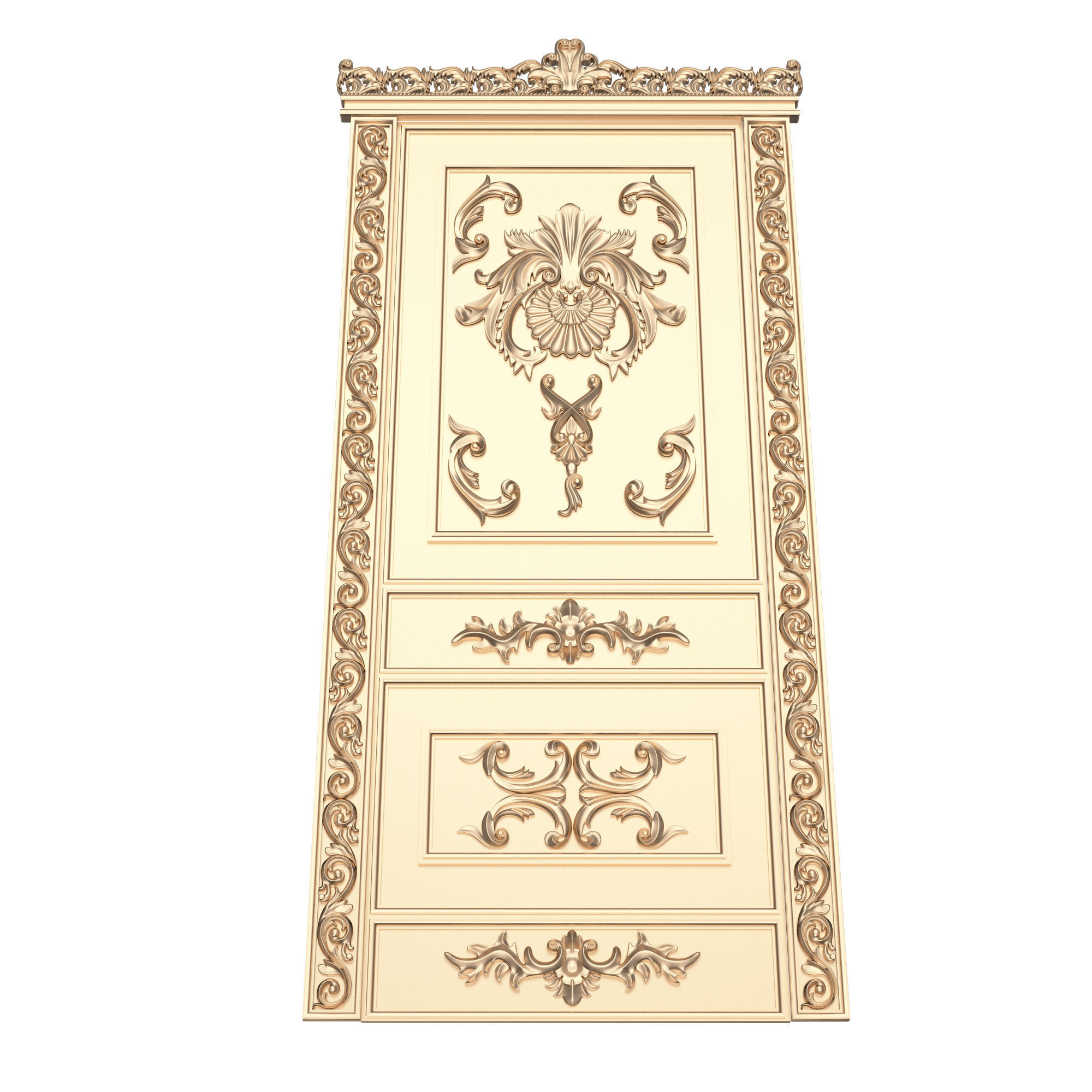 Carved Door Classic 02 3D model_5