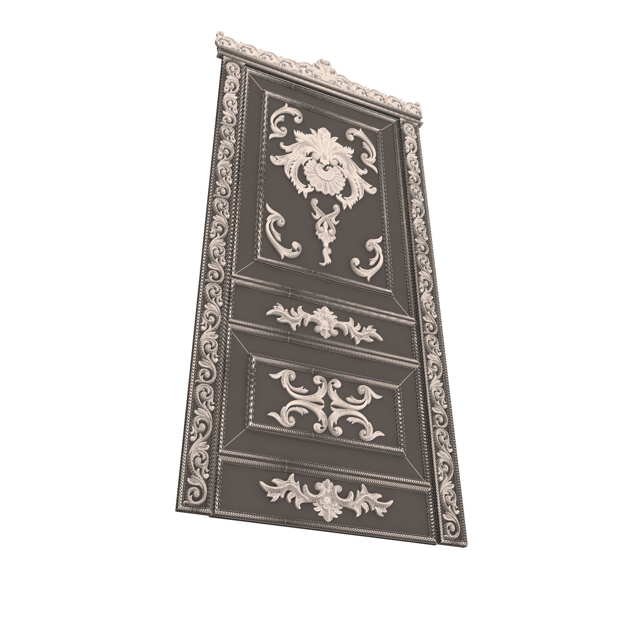 Carved Door Classic 02 3D model_7