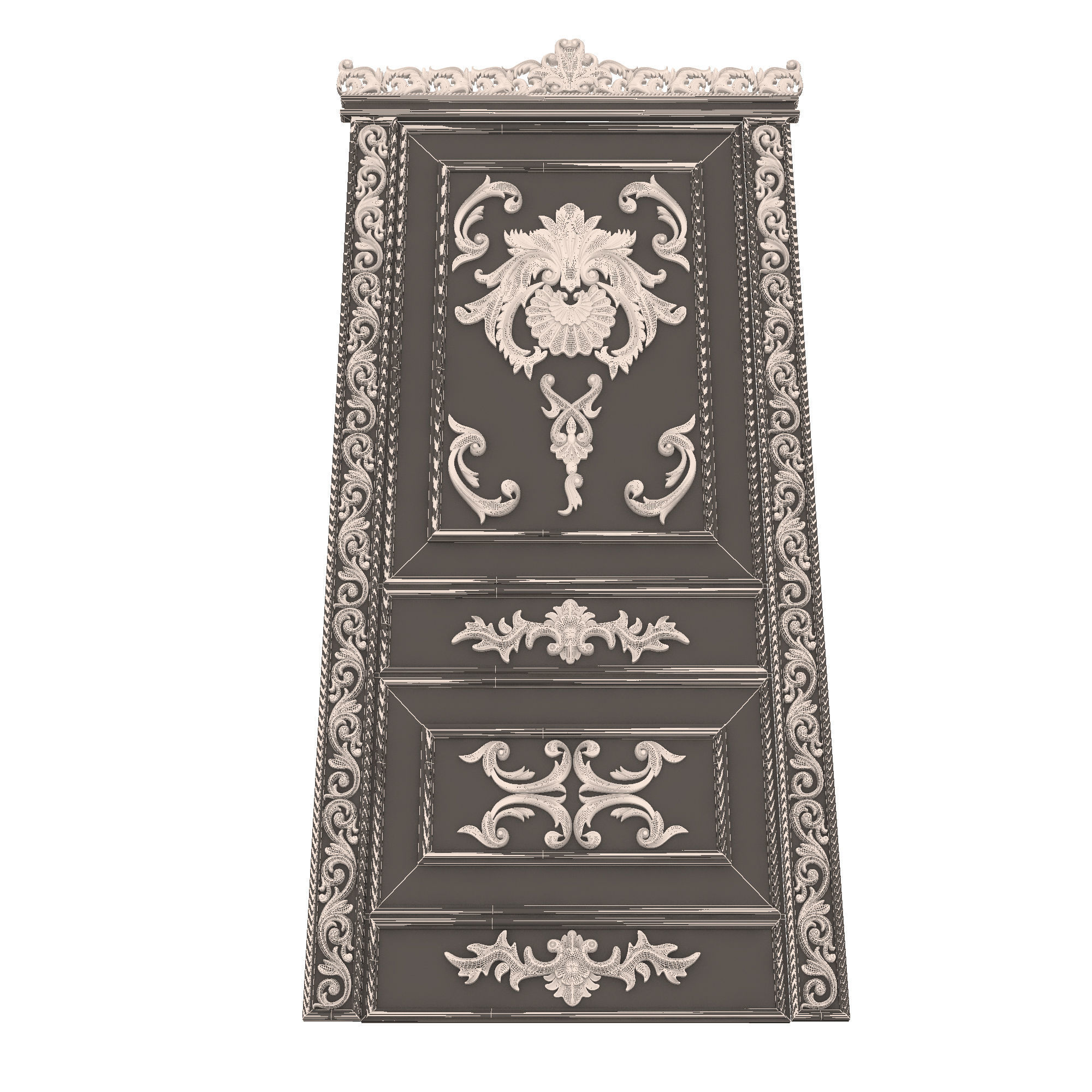 Carved Door Classic 02 3D model_11