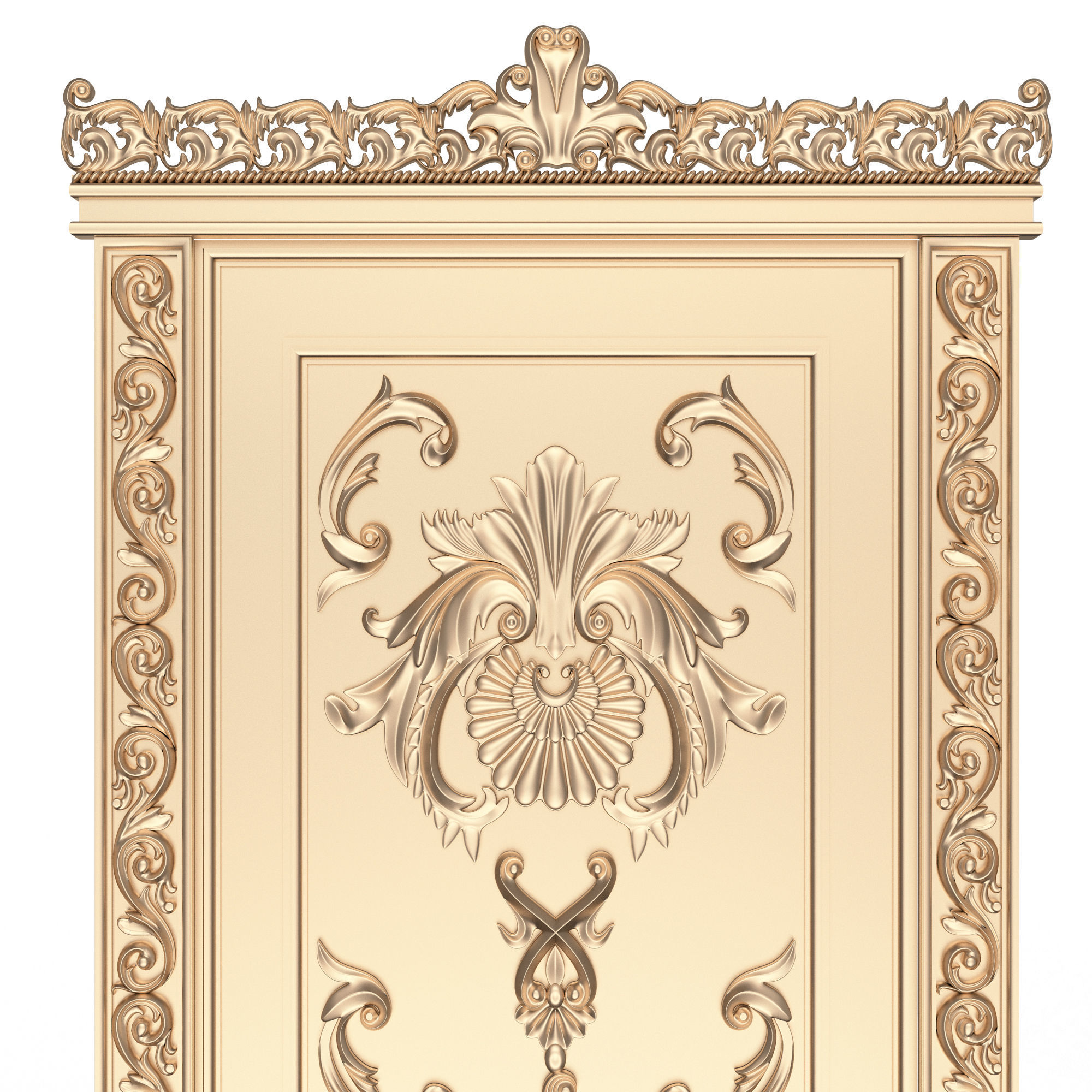 Carved Door Classic 02 3D model_3